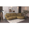ECKSOFA DANCE E Olivgrün Chenille  - Schwarz/Olivgrün, MODERN, Textil/Metall (313/208cm) - Sit & More