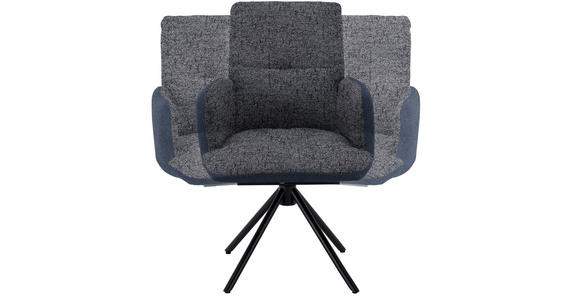 ARMLEHNSTUHL in Stahl Flachgewebe - Blau/Schwarz, Design, Textil/Metall (58/91/62cm) - Dieter Knoll