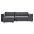 ECKSOFA in Cord Graphitfarben  - Schwarz/Graphitfarben, MODERN, Kunststoff/Textil (150/245cm) - Carryhome