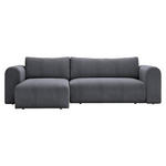 ECKSOFA in Cord Graphitfarben  - Schwarz/Graphitfarben, MODERN, Kunststoff/Textil (150/245cm) - Carryhome