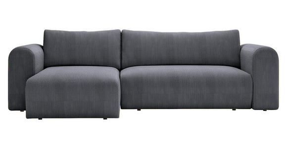 ECKSOFA Graphitfarben Cord  - Schwarz/Graphitfarben, MODERN, Kunststoff/Textil (150/245cm) - Carryhome