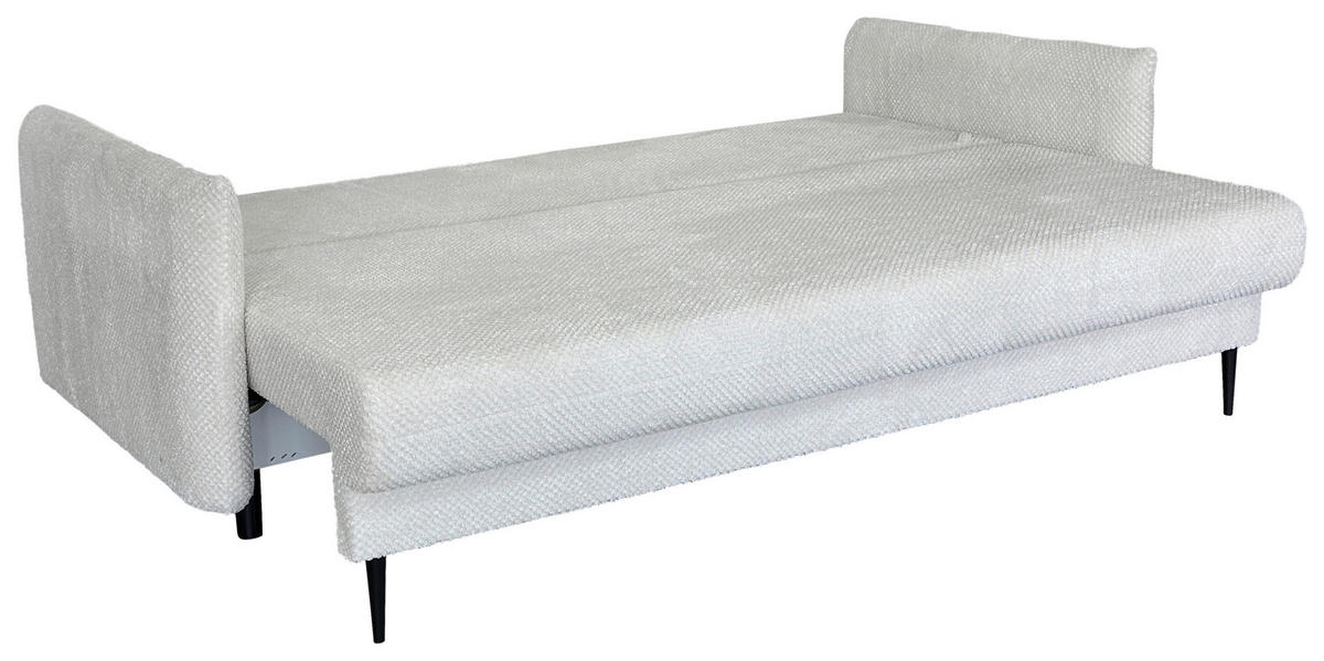 SCHLAFSOFA Webstoff Creme  - Creme/Schwarz, Design, Kunststoff/Textil (218/96/102cm) - MID.YOU