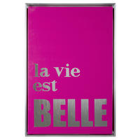 KUNSTDRUCK Text 40/60/3,2 cm  - Pink/Silberfarben, Basics, Holzwerkstoff/Textil (40/60/3,2cm) - Present Time