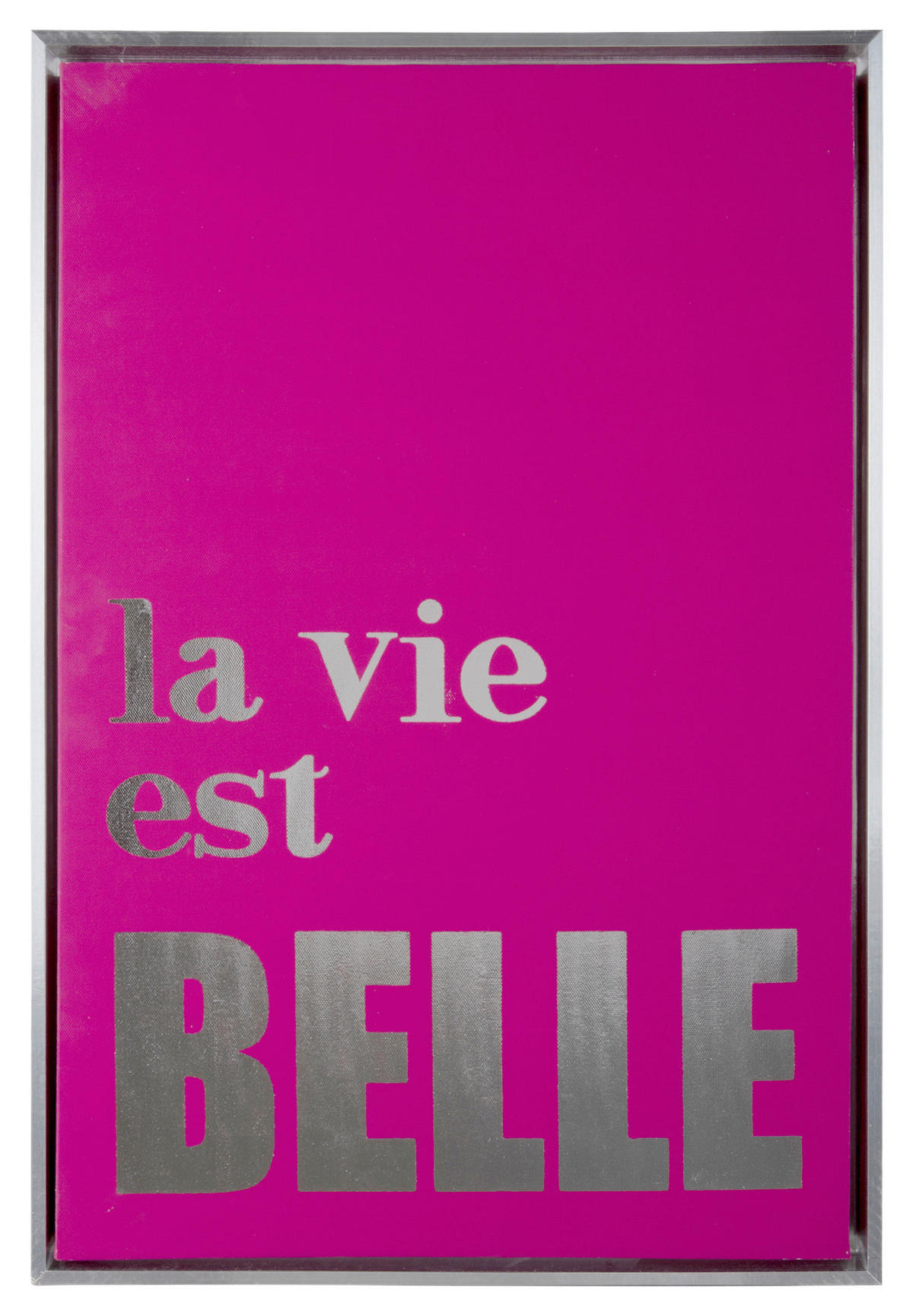 KUNSTDRUCK Text 40/60/3,2 cm  - Pink/Silberfarben, Basics, Holzwerkstoff/Textil (40/60/3,2cm) - Present Time
