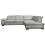 ECKSOFA Hellgrau Flachgewebe  - Hellgrau/Schwarz, Design, Textil/Metall (313/242cm) - Xora