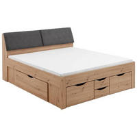 POSTELJA S PREDALOM 180 cm   x 200 cm  , hrast artisan  - siva/hrast artisan, Konvencionalno, leseni material/tekstil (237,5/185,6cm) - Carryhome