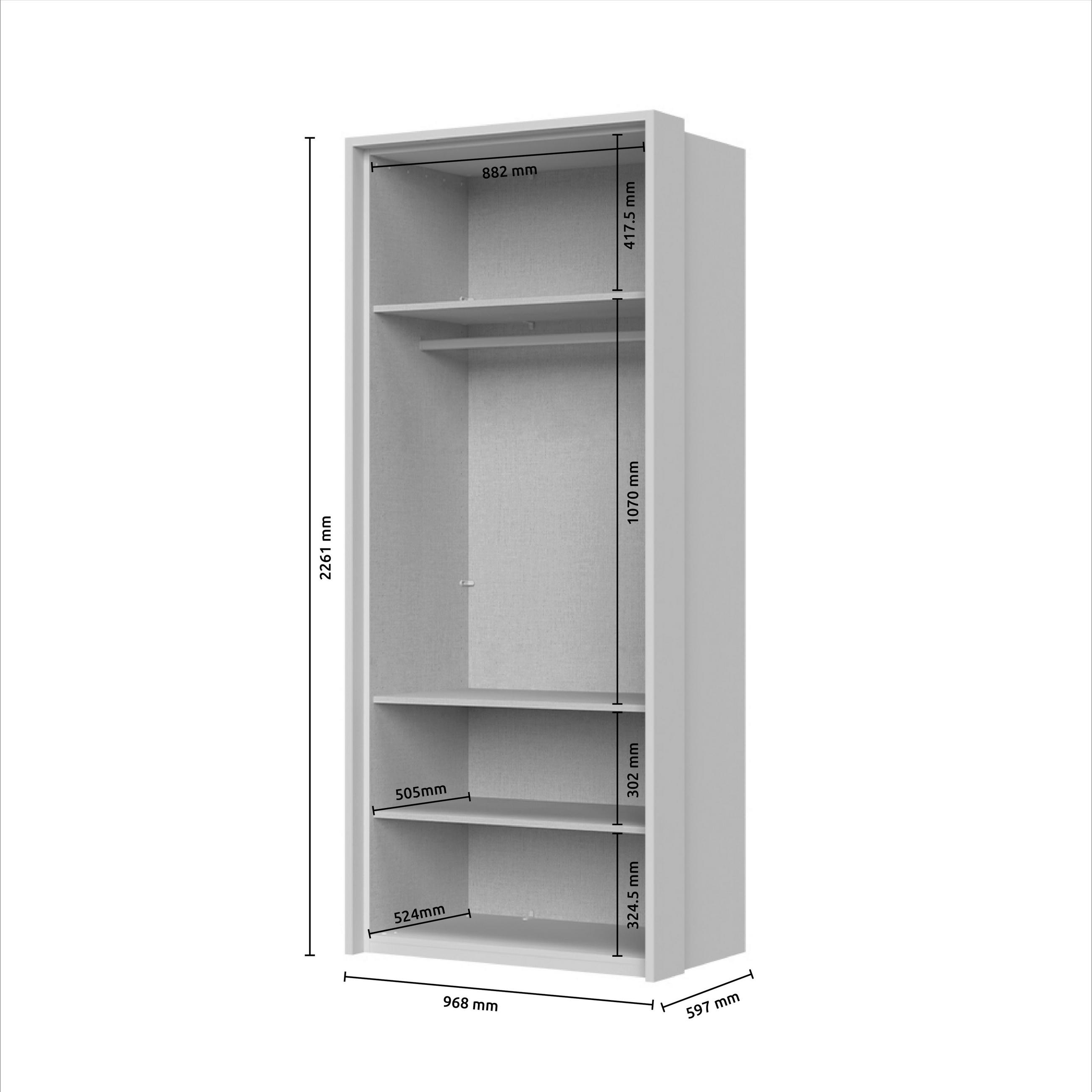 ORMAR SA KLASIČNIM VRATIMA  97/226/60 cm  - Dizajnerski, pločasti materijal (97/226/60cm)