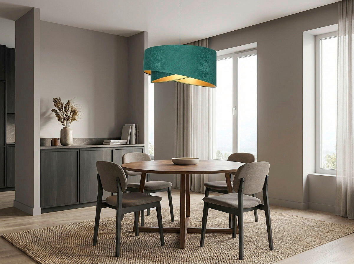 HÄNGELEUCHTE Galaxy 50/93 cm   - Goldfarben/Grün, Design, Kunststoff/Textil (50/93cm)