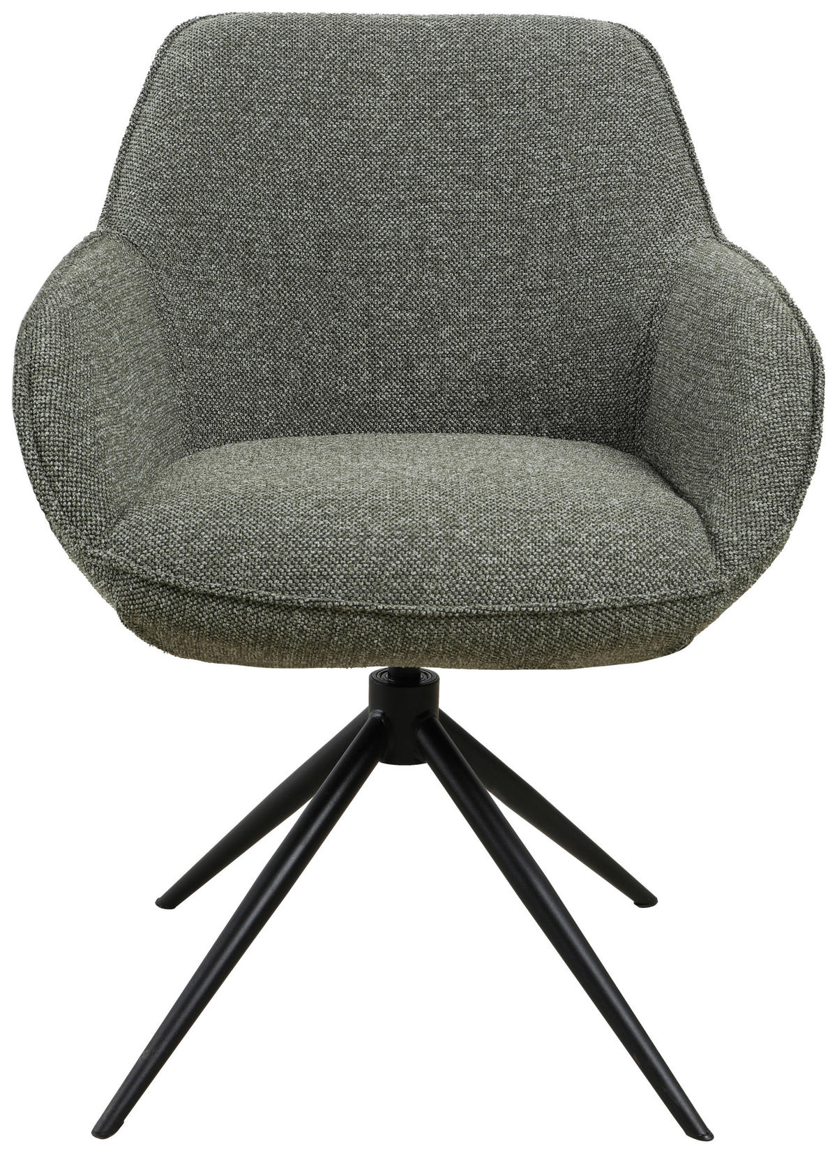 ARMLEHNSTUHL  in Eisen Leinenoptik  - Schwarz/Grün, Design, Textil/Metall (64/84/61cm) - Novel