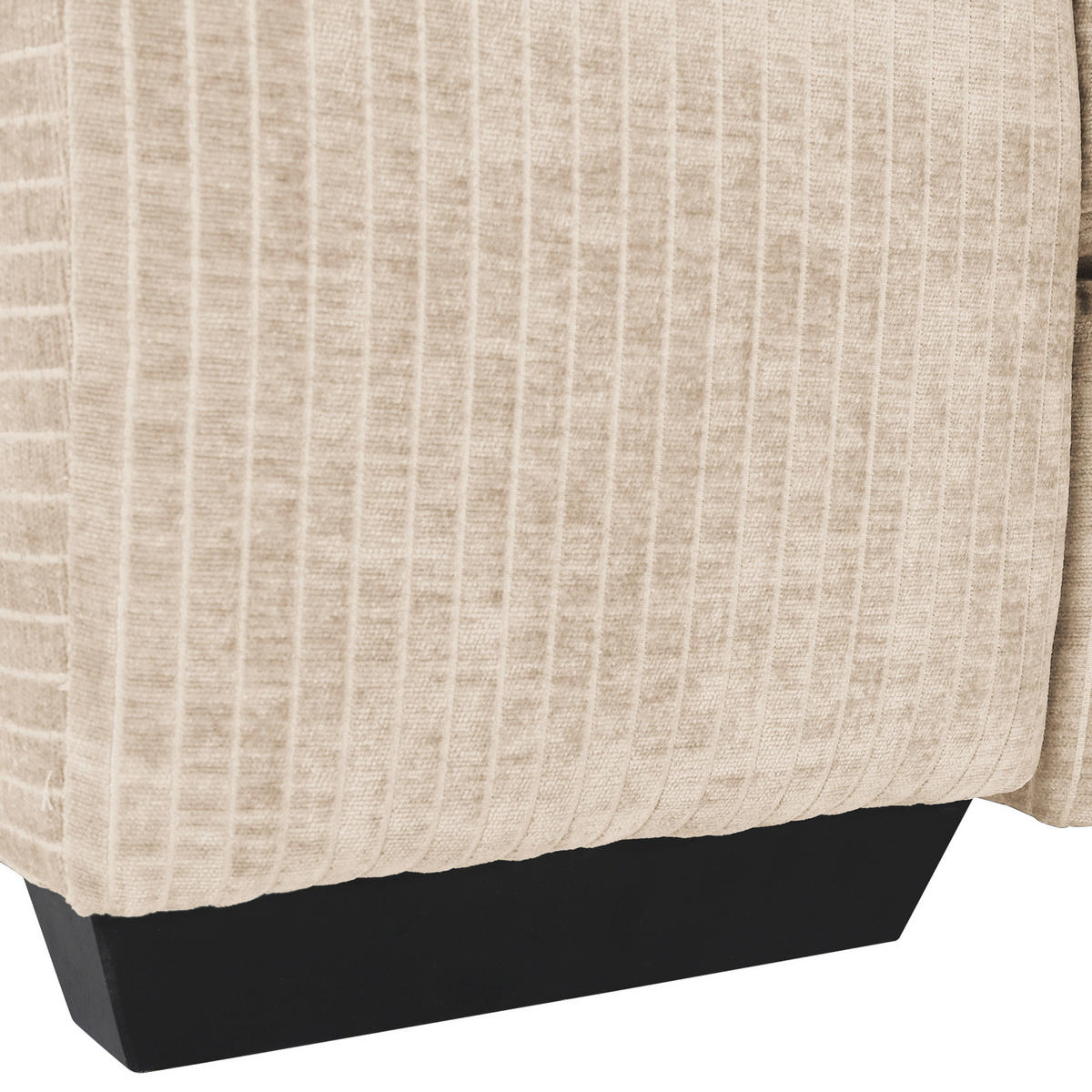 ECKSOFA in Flachgewebe Beige  - Beige/Schwarz, Konventionell, Holz/Textil (280/190cm) - Carryhome