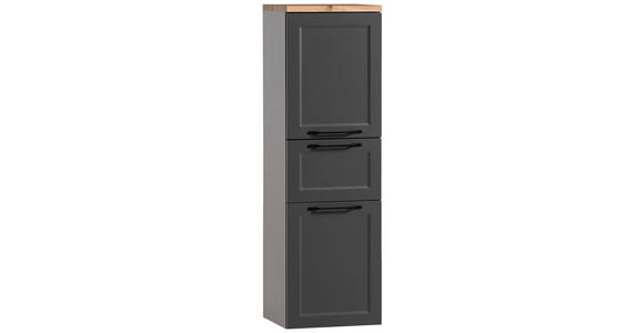 MIDISCHRANK 40/135/35 cm - Eichefarben/Schwarz, KONVENTIONELL, Holzwerkstoff/Kunststoff (40/135/35cm) - Xora