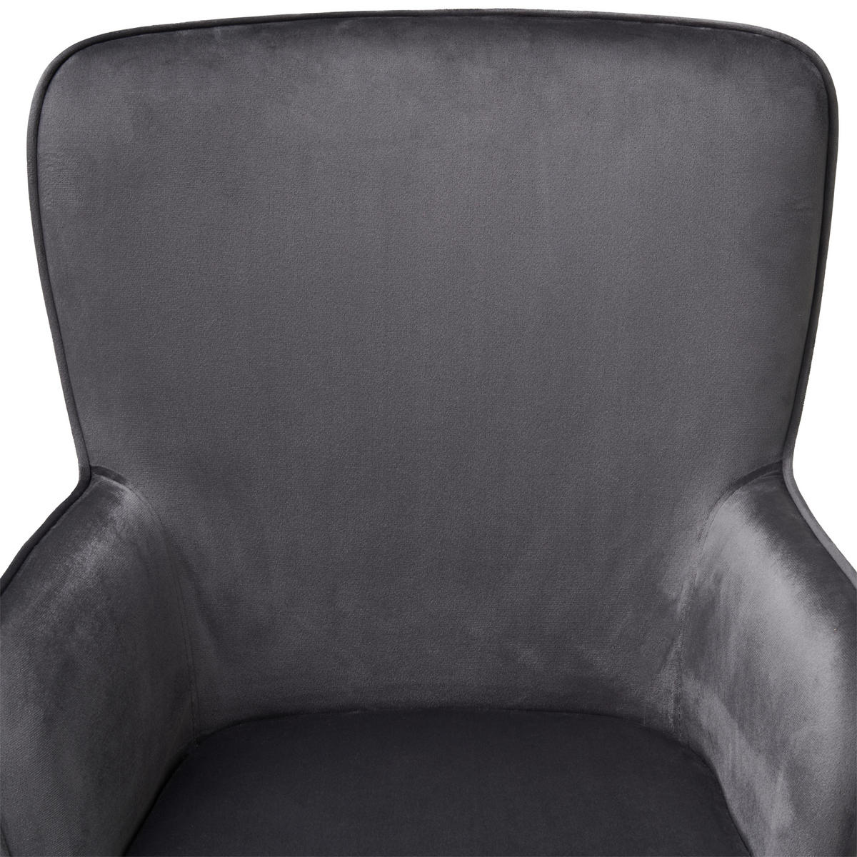 DREHSTUHL  in Cord, Samt Grau  - Schwarz/Grau, MODERN, Kunststoff/Textil (61/92/62cm) - Livetastic