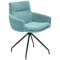 ARMLEHNSTUHL  in Cord  - Petrol/Schwarz, Design, Textil/Metall (61/85/64cm) - Musterring
