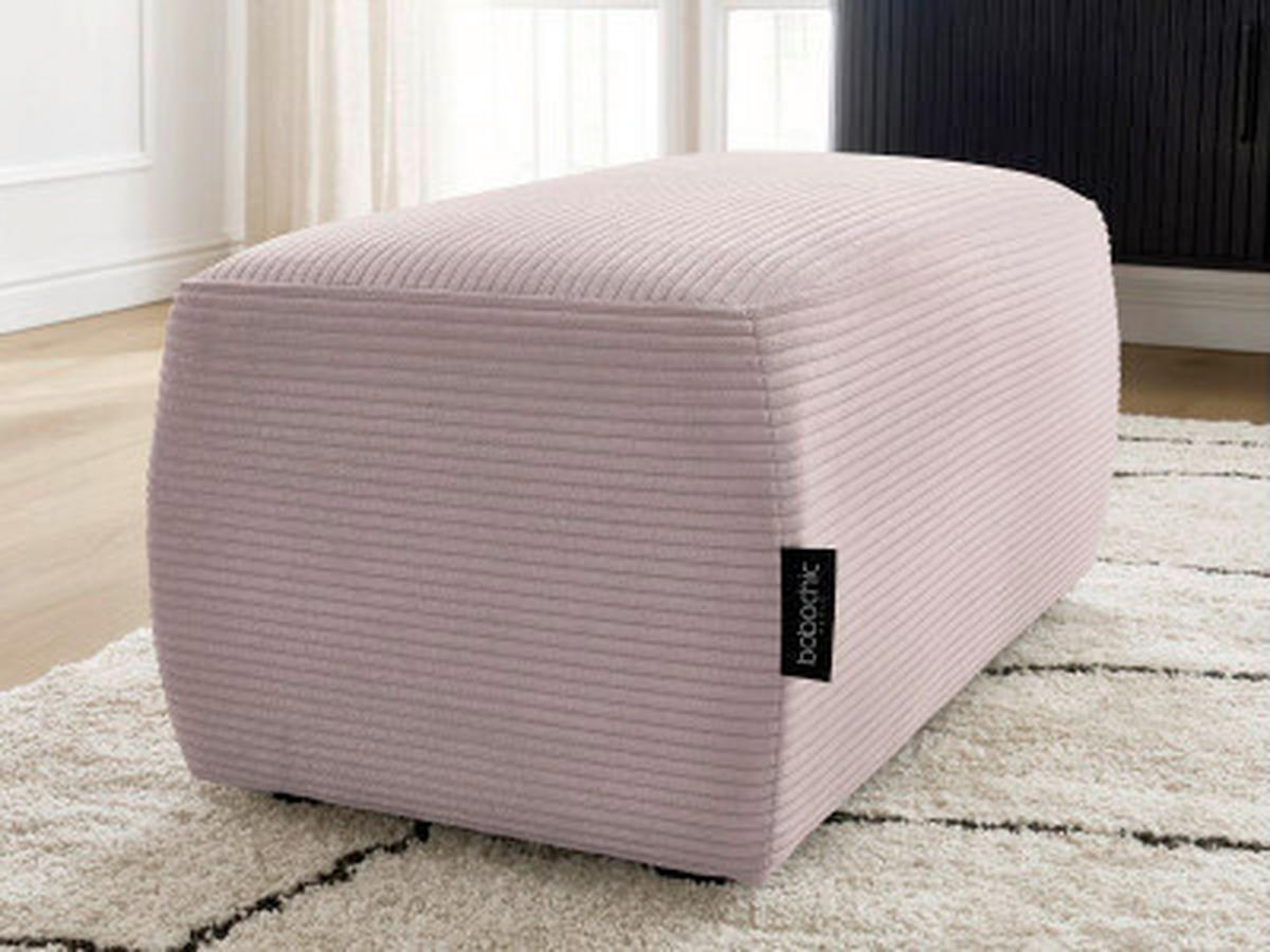 HOCKER ATILLA Cord Lila  - Lila/Schwarz, MODERN, Kunststoff/Textil (92/44/48cm)