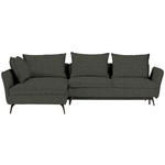ECKSOFA  in Webstoff Dunkelgrün  182/280 cm  - Dunkelgrün/Schwarz, Design, Textil/Metall (182/280cm) - Carryhome