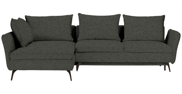ECKSOFA  in Webstoff Dunkelgrün  182/280 cm  - Dunkelgrün/Schwarz, Design, Textil/Metall (182/280cm) - Carryhome