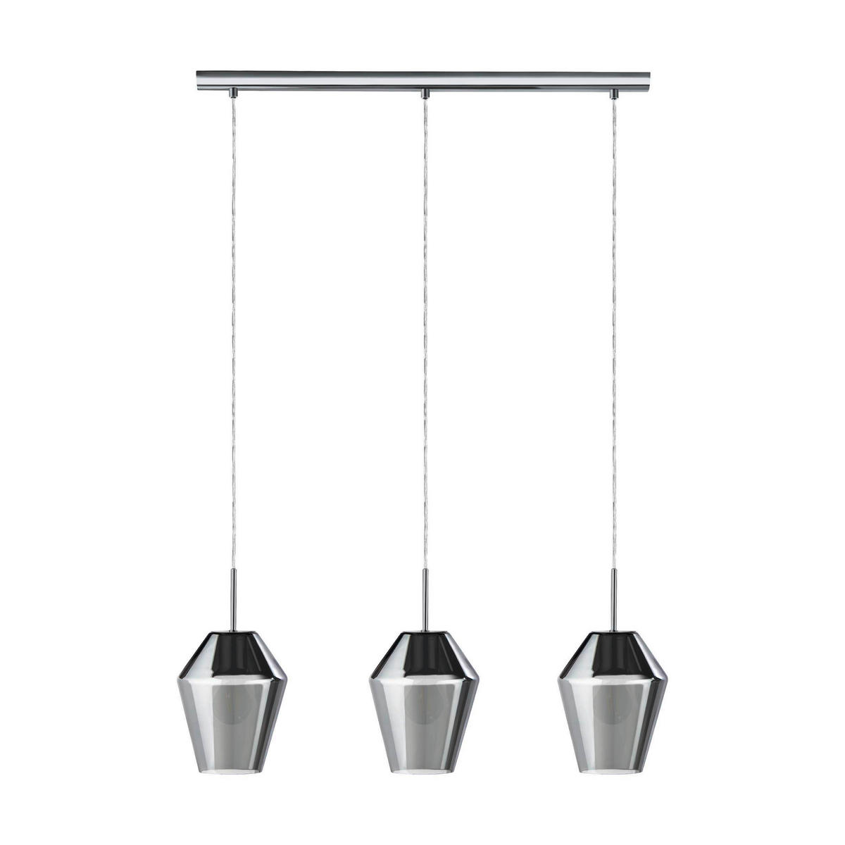 HÄNGLAMPA Murmillo 77/17/150 cm  - kromfärg/svart, Design, metall/glas (77/17/150cm) - Eglo