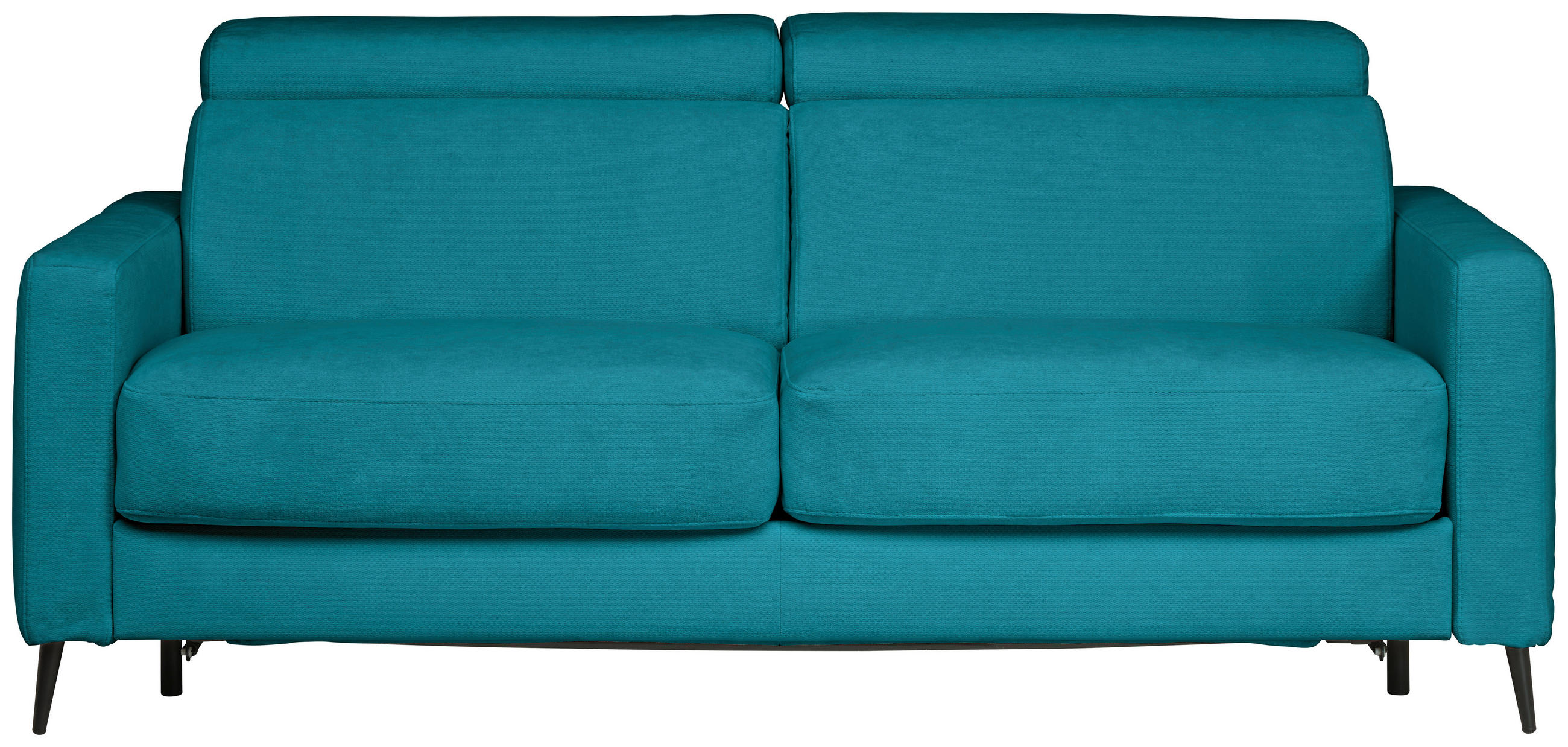 SCHLAFSOFA MIT TEMPUR MATRATZE Velours Petrol  - Petrol/Schwarz, Design, Textil/Metall (200/85-99/104cm) - Novel