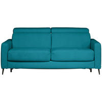 SCHLAFSOFA MIT TEMPUR MATRATZE Velours Petrol  - Petrol/Schwarz, Design, Textil/Metall (200/85-99/104cm) - Novel