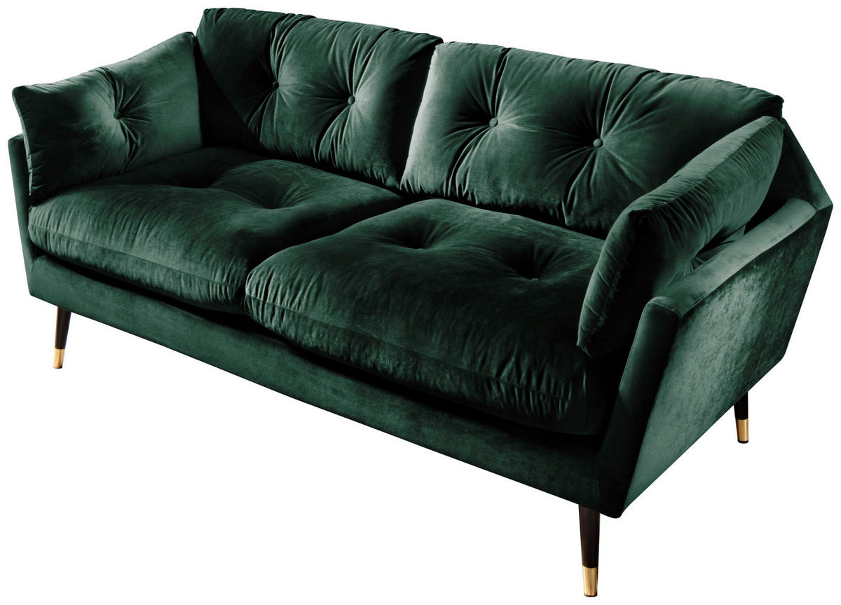2-SITZER-SOFA JAPAN-2S SOFA in Samt Grün  - Grün, MODERN, Textil (167/84/93cm) - MID.YOU