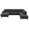 WOHNLANDSCHAFT in Echtleder Anthrazit  - Anthrazit/Schwarz, Design, Leder/Metall (165/339/233cm) - Beldomo Premium