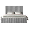 POLSTERBETT Bettkasten, Lattenrost 180/200 cm  in Hellgrau  - Hellgrau/Schwarz, Design, Holz/Textil (180/200cm) - Boxxx