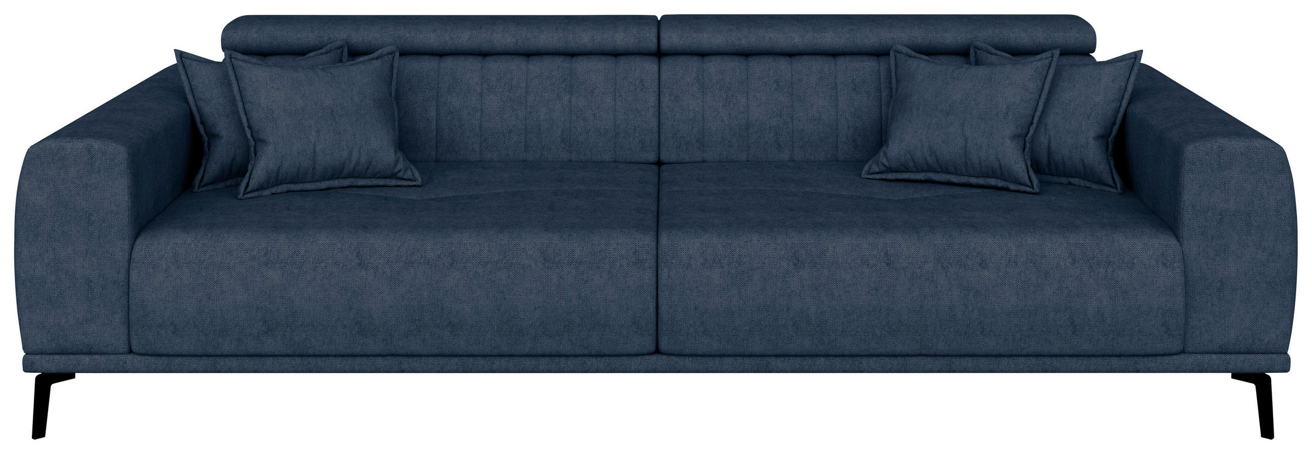 BIGSOFA Webstoff Dunkelblau  - Schwarz/Dunkelblau, KONVENTIONELL, Textil/Metall (280/80/110cm) - Carryhome