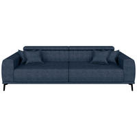 BIGSOFA Webstoff Dunkelblau  - Schwarz/Dunkelblau, KONVENTIONELL, Textil/Metall (280/80/110cm) - Carryhome