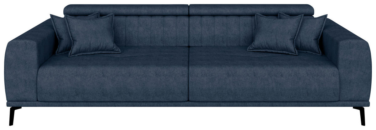 BIGSOFA Webstoff Dunkelblau  - Schwarz/Dunkelblau, KONVENTIONELL, Textil/Metall (280/80/110cm) - Carryhome