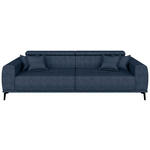 BIGSOFA Webstoff Dunkelblau  - Schwarz/Dunkelblau, KONVENTIONELL, Textil/Metall (280/80/110cm) - Carryhome