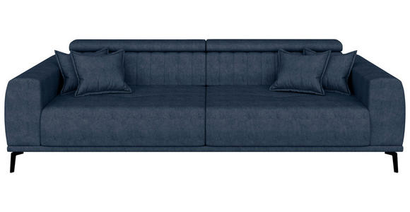 BIGSOFA Webstoff Dunkelblau  - Schwarz/Dunkelblau, KONVENTIONELL, Textil/Metall (280/80/110cm) - Carryhome