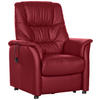 FERNSEHSESSEL  mit Kombination Echtleder/Lederlook Rot  - Rot, KONVENTIONELL, Leder (85/110/85cm) - Welnova