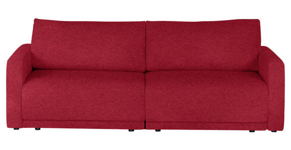 2,5-SITZER in Flachgewebe Rot  - Rot/Schwarz, Design, Kunststoff/Textil (240/70/125cm) - Xora