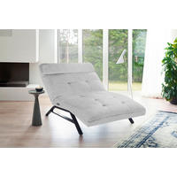 RELAXLIEGE in Mikrofaser Hellgrau  - Hellgrau/Schwarz, Design, Textil/Metall (120/54-113/158-198cm) - Pure Home Lifestyle
