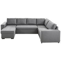 WOHNLANDSCHAFT  in Webstoff Grau  - Schwarz/Grau, KONVENTIONELL, Kunststoff/Textil (157/313/207cm) - Ti'me