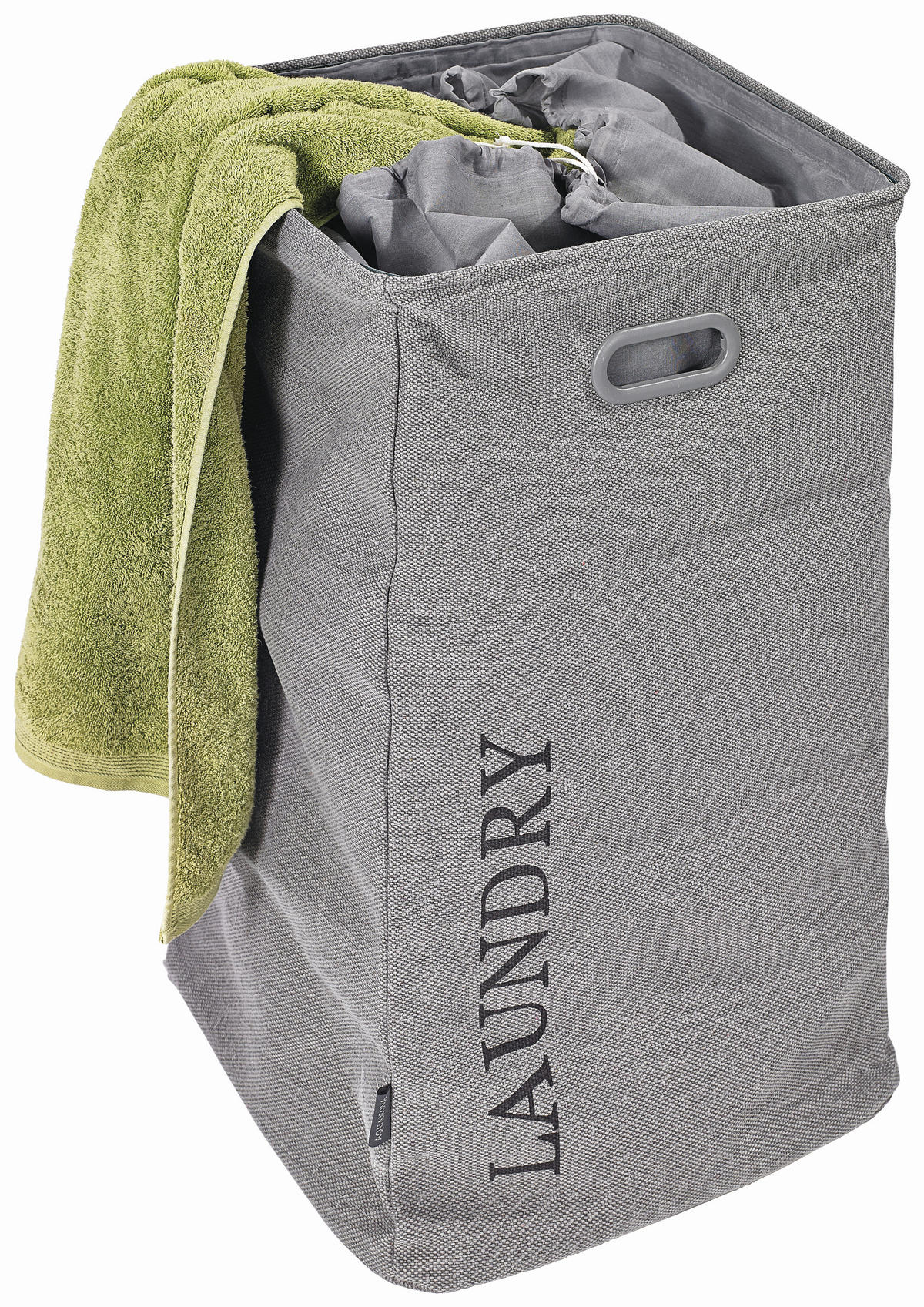 WÄSCHEKORB - Grau, Basics, Textil (40/40/70cm) - Aquanova