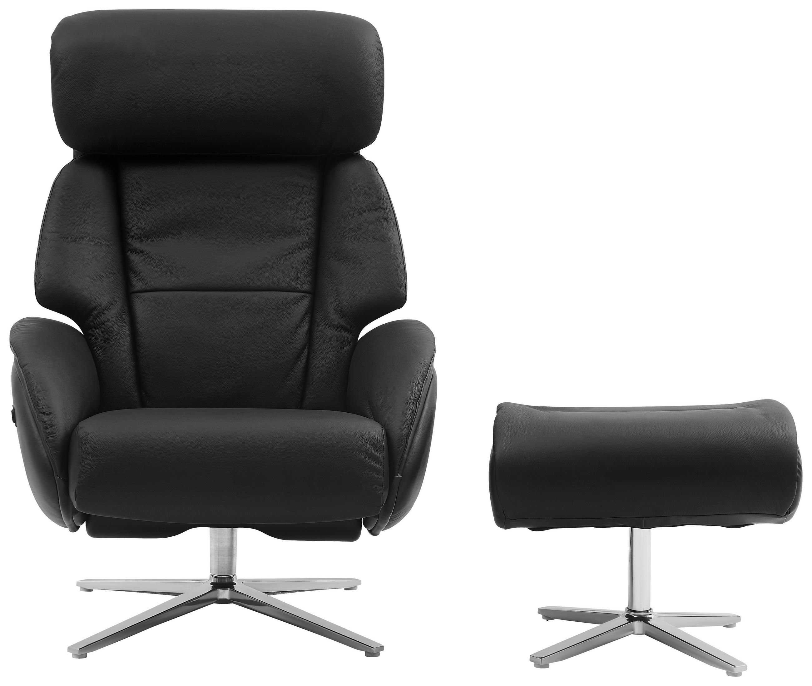 FOTOLIU DE MASAJ in textil, piele negru  - argintiu/negru, Design, metal/textil (76/107/82cm) - Livetastic