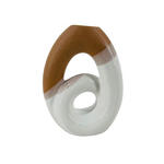 VASE 16.5 cm  - Braun/Weiß, Trend, Keramik (13,5/7,5/16,6cm) - Ambia Home