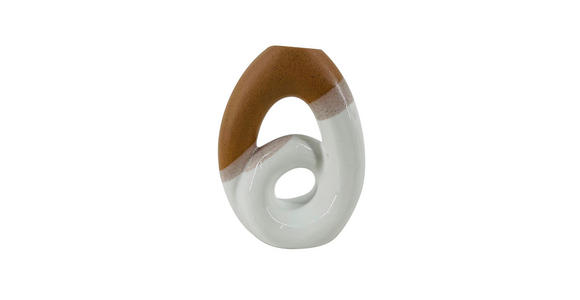 VASE 16.5 cm  - Braun/Weiß, Trend, Keramik (13,5/7,5/16,6cm) - Ambia Home
