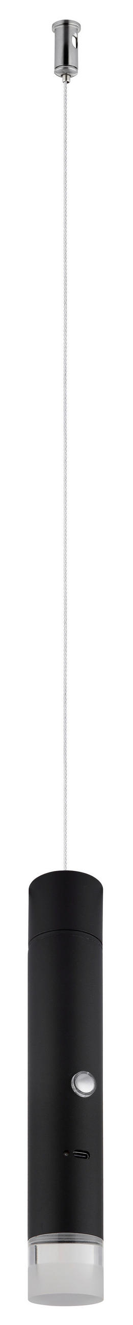 LED-HÄNGELEUCHTE PELO 38/120 cm   - Klar/Schwarz, Design, Kunststoff/Metall (38/120cm) - Globo