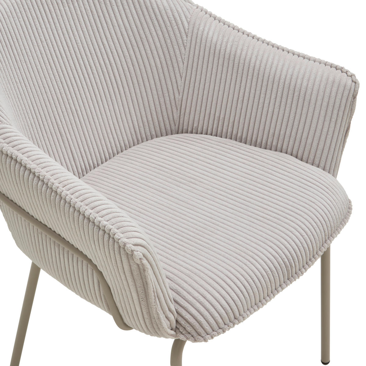 ARMLEHNSTUHL  in Eisen Cord  - Hellgrau, MODERN, Holz/Textil (66/82/66cm) - Livetastic