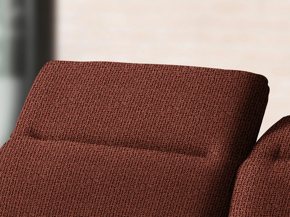 ECKSOFA in Webstoff Rostfarben  - Rostfarben/Schwarz, Design, Textil/Metall (180/289cm) - Stylife