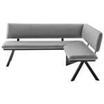ECKBANK 190/150 cm  in Schwarz, Hellgrau  - Hellgrau/Schwarz, MODERN, Textil/Metall (190/150cm) - Cantus
