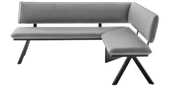 ECKBANK 180/140 cm in Schwarz, Hellgrau - Hellgrau/Schwarz, MODERN, Textil/Metall (180/140cm) - Cantus