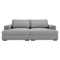 BIGSOFA Cord Grau  - Schwarz/Grau, Design, Textil (218/80/158cm) - home24