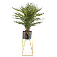 KUNSTPFLANZE Palme 110 cm  - Goldfarben/Schwarz, Design, Kunststoff/Metall (110cm) - P & B