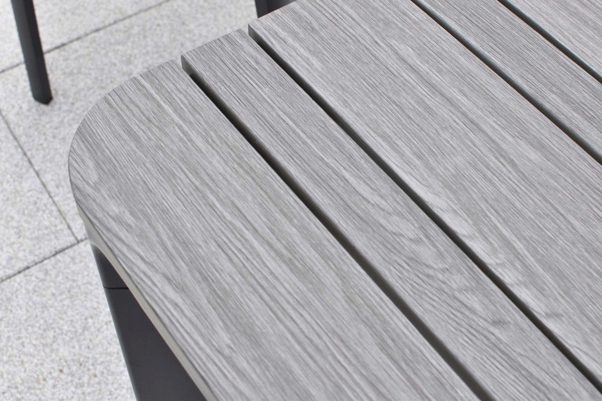 GARTENTISCHGRUPPE  - Graphitfarben/Grau, KONVENTIONELL, Kunststoff/Textil - Gardenson