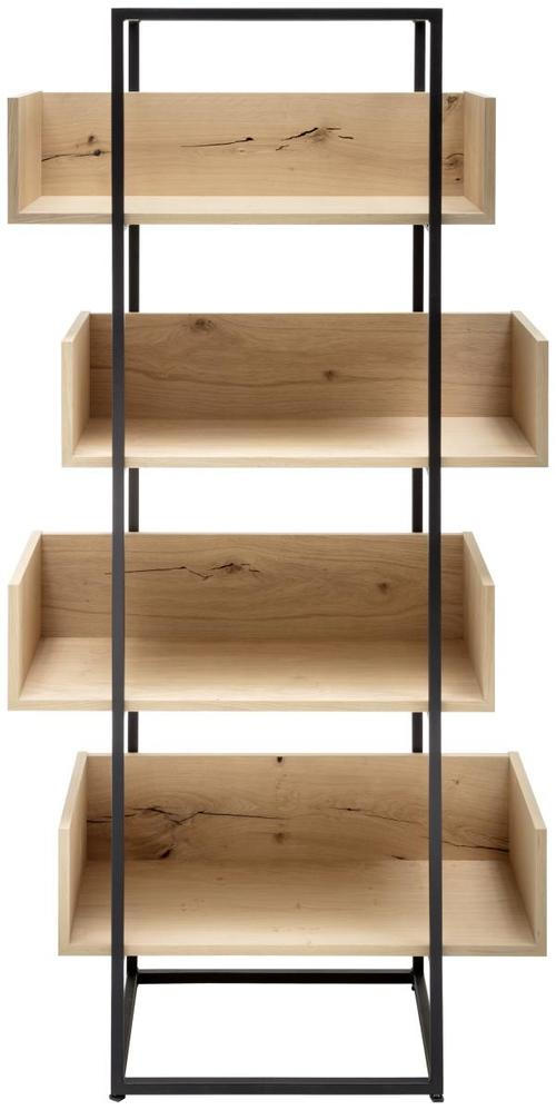 REGAL Balkeneiche furniert Anthrazit, Eichefarben  - Eichefarben/Anthrazit, Natur, Holz/Metall (80/177/39cm) - Livetastic