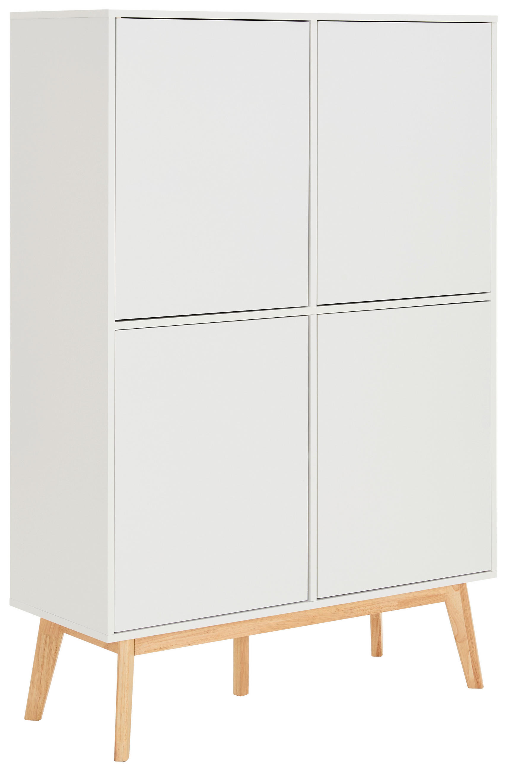 E-shop MID.YOU VYSOKÁ KOMODA, kaučukové drevo, biela, 100/149/40 cm