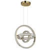 LED-HÄNGLAMPA NEIL 50/40/120 cm  - klar/guldfärgad, Design, metall/glas (50/40/120cm) - Globo
